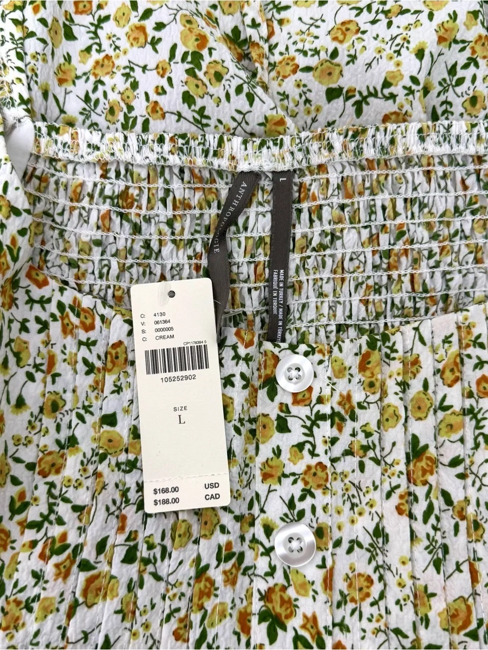 Anthropologie Coquette Cottagecore Floral Corset Mini Dress NWT L Flowy - Picture 13 of 13